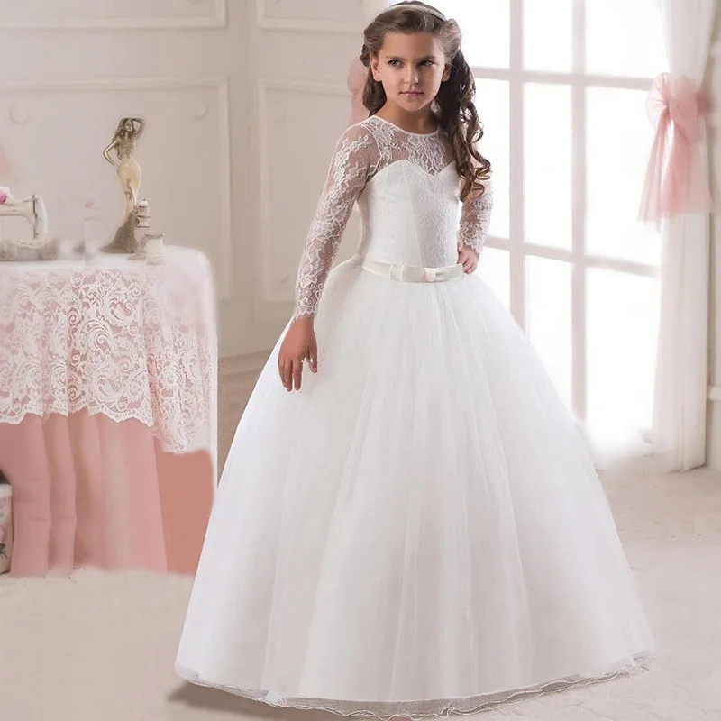 

Elegant Fancy Long Prom Gowns Teenagers Dresses for Girl Princess Party Clothing Kid Evening Formal Dress for Bridesmaid Wedding