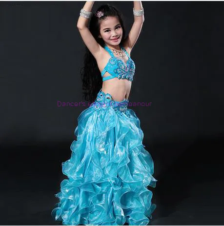 

New arrival girls belly dance costumes senior top+crimping skirt 2pcs belly dance set for grils belly dance suits