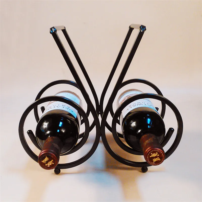 Two Wine Bottle Holder Metal Wine Rack Home Kitchen Bar Wedding Party