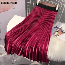 Новая осенняя и зимняя бархатная юбка с высокой талией, плиссированные юбки, плиссированная юбка vadim