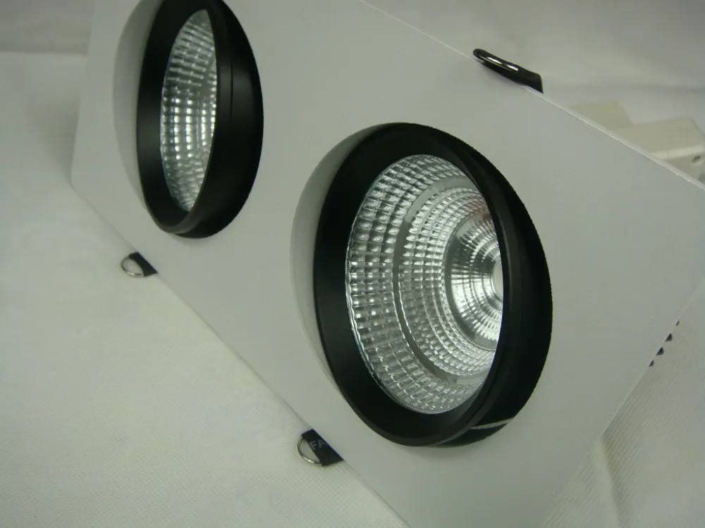 

The latest design high CRI COB 2x9w adjustable emitting angle LED Recessed  LED Grille downlights lighting rectangular