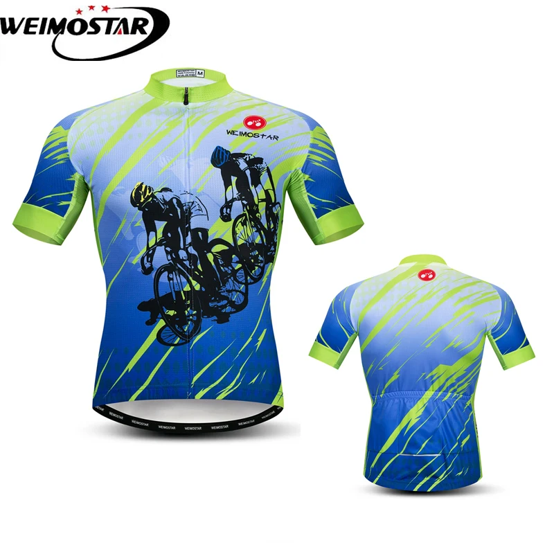 Weimostar Team Mens Cycling Jersey Tops Summer Short Sleeve MTB Bike Jersey Breathable Bicycle