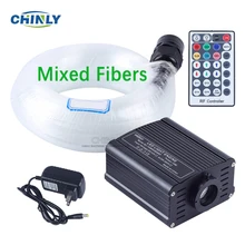 LED Multi-Color Fiber Optic Star Ceiling Light Kit 0.75mm 2M 3M 4M 5M 100pcs optics fiber+16W RGB Light Engine+28Key Remote 60pcs 3 0 75mm 2m sensory sparkle optic fiber light kit with 16w led light source ir remote controller