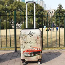 20 24 Inches Upright Hardside ABS PC Travel Cabin Case 1 Piece Durable Spinner 4 Wheels Vintage Luggage Suitcase Fochier XQ013