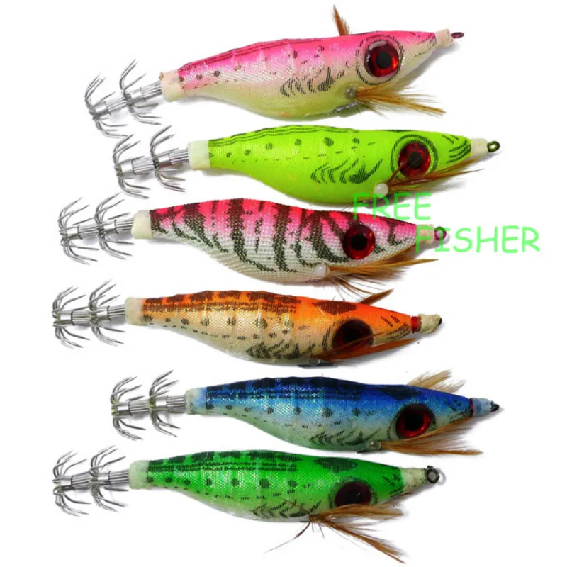 6pcs/lot Fishing artificial Sharp Squid Hook Hard Fishing Lure Squid Jigs Cuttlefish Shrimp