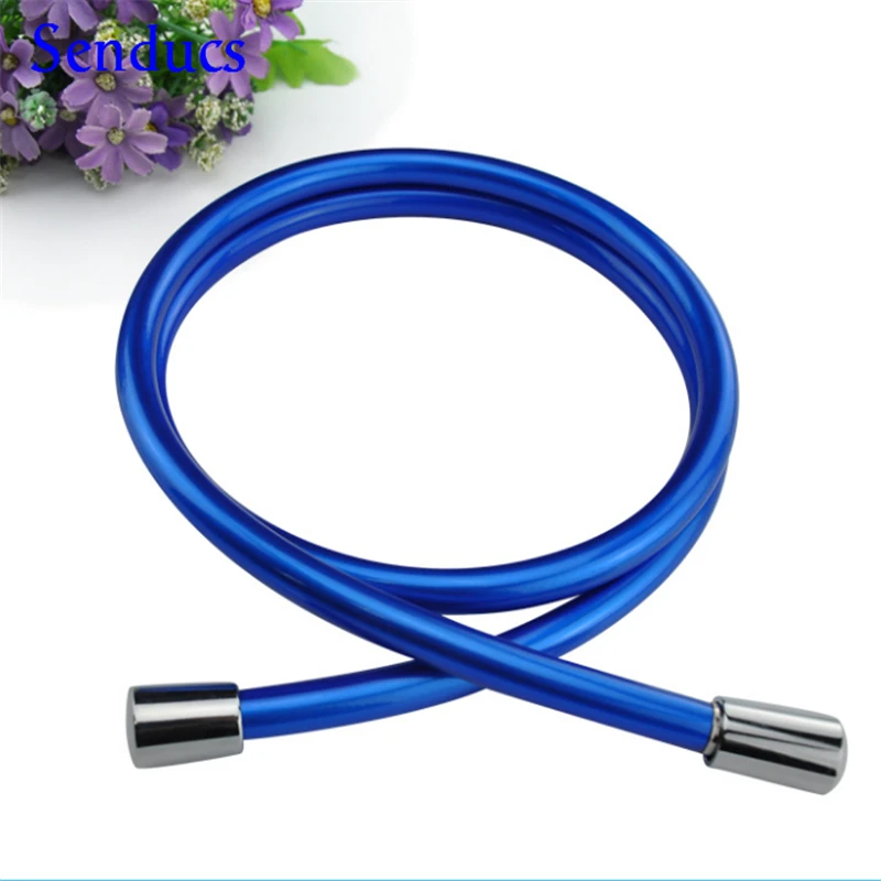 

Senducs Blue PVC Shower Pipe with Quality Bathroom PVC Shower Flexible Hose for Bath Shower Faucet Bathtub Gold Shower Hose
