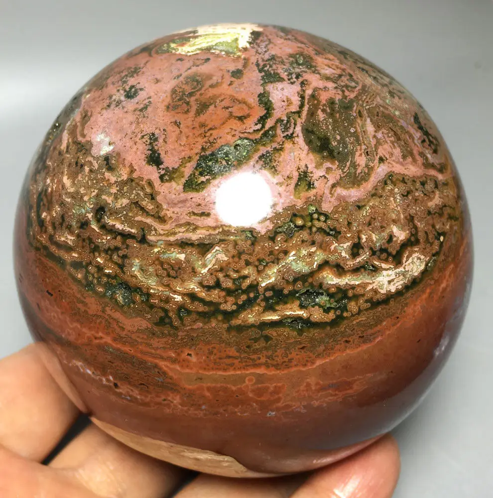 

1096g Raw NATURAL OCEAN JASPER QUARTZ Geode CRYSTAL sphere BALL HEALING Crystal stones