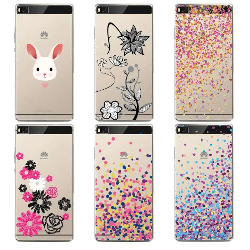Rose Soft Clear TPU Phone Case For huawei P10plus P8 P9lite honor 3c 4c 6a 7 8 9 5c Rabbit Flora Printed Bag Cover Free Shipping | Мобильные
