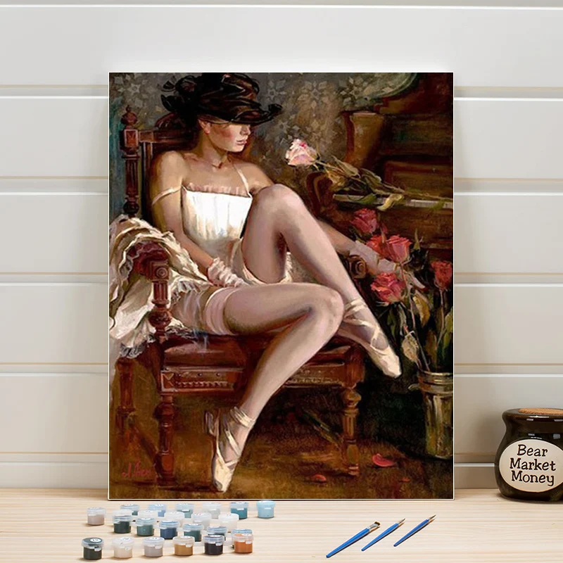 

Paint Painting By Number Woman Figure DIY Acrylic On Canvas Coloring Pictures For Living Room Wall Decoration Adult Arts Drawing