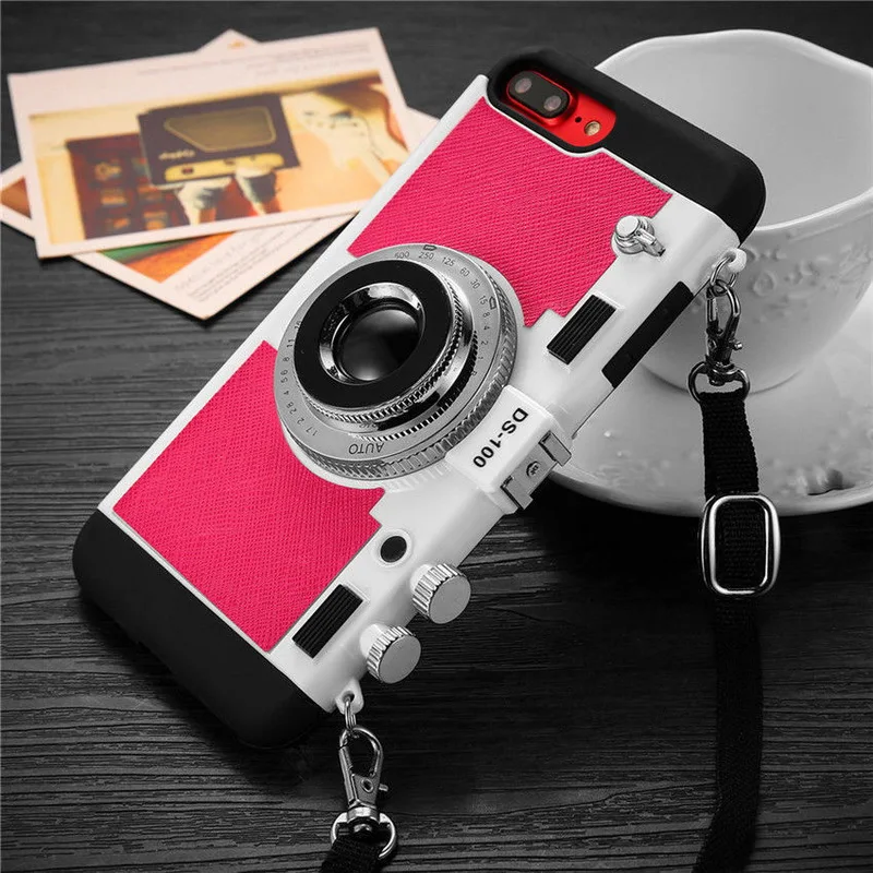 

YISHANGOU Cool 3D Camera Style Phone Case For iPhone X 10 7 8 Plus Hard PC Plastic Back Cover For iPhone X 6 6S 7 8 Plus 5 5S SE