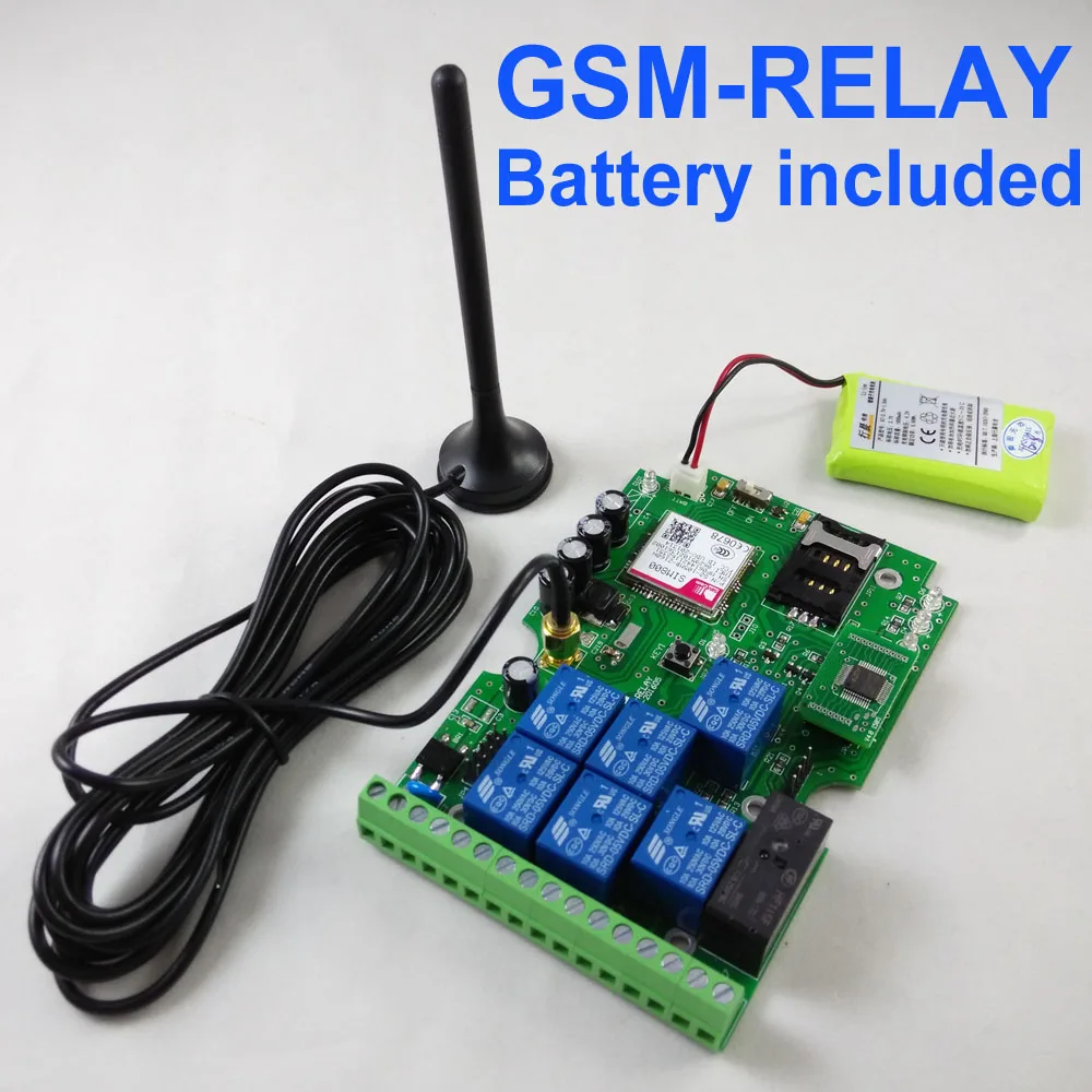 Free shipping Post airmail Seven Relay GSM controller rechargeable Battery for power supply failure alarm App support