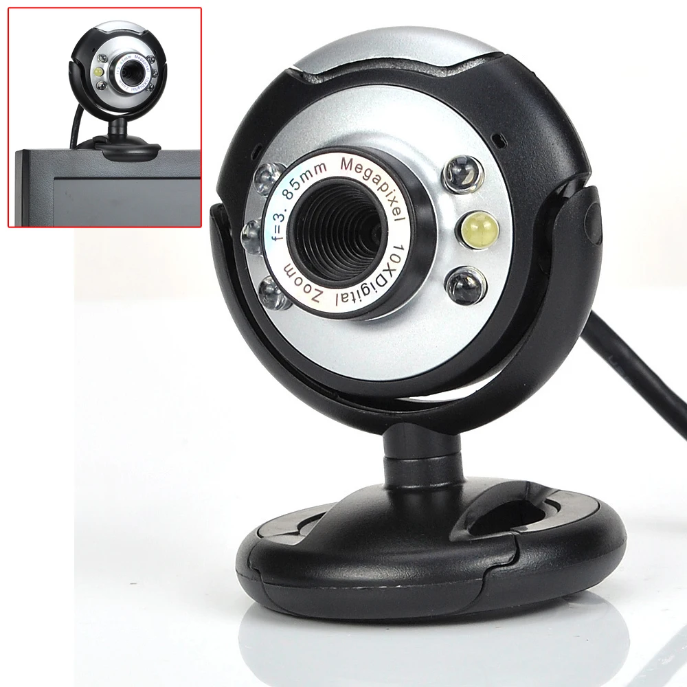 

New USB 80.0M 6 LED Webcam Camera 80MP Web Cam with Mic for Desktop PC Laptop