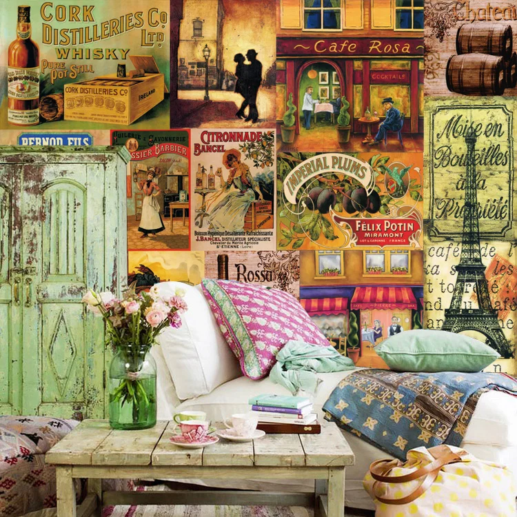 

Fashion ktv bar large mural wallpaper living room bedroom photo wallpaper wallpaper retro personality