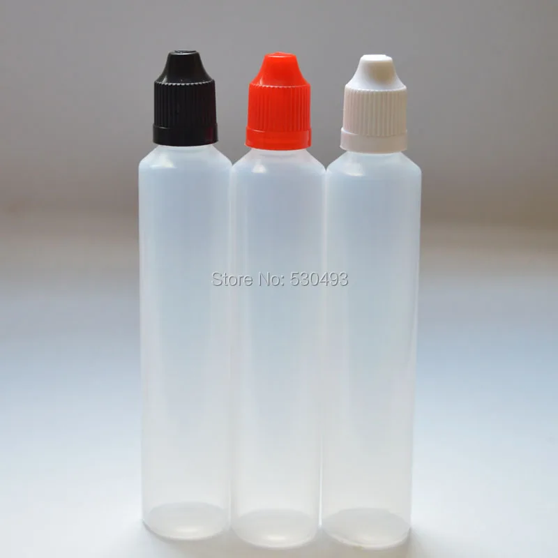 

1pcs 60ml Bottle PE Plastic Bottle with Colorful Childproof Caps and Long Thin Tip Pen Shape E Liquid Bottle