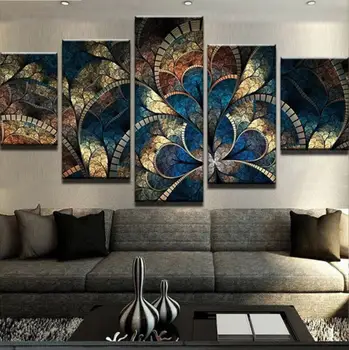 

5D DIY diamond painting 5 pcs"abstract Fantasy Flower" For Living Room Home Decor Painting Wall Pictures square Rhinestone decor