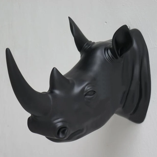 Us 299 0 Home Decor Rhino Head Artificial Animal Wall Hanging Art Resin Handicraft Sticker Garden Gift Craft 에서home Us 299 0 Home Decor Rhino Head Artificial Animal Wall Hanging Art Resin Handicraft Sticker Garden Gift Craft 에서home