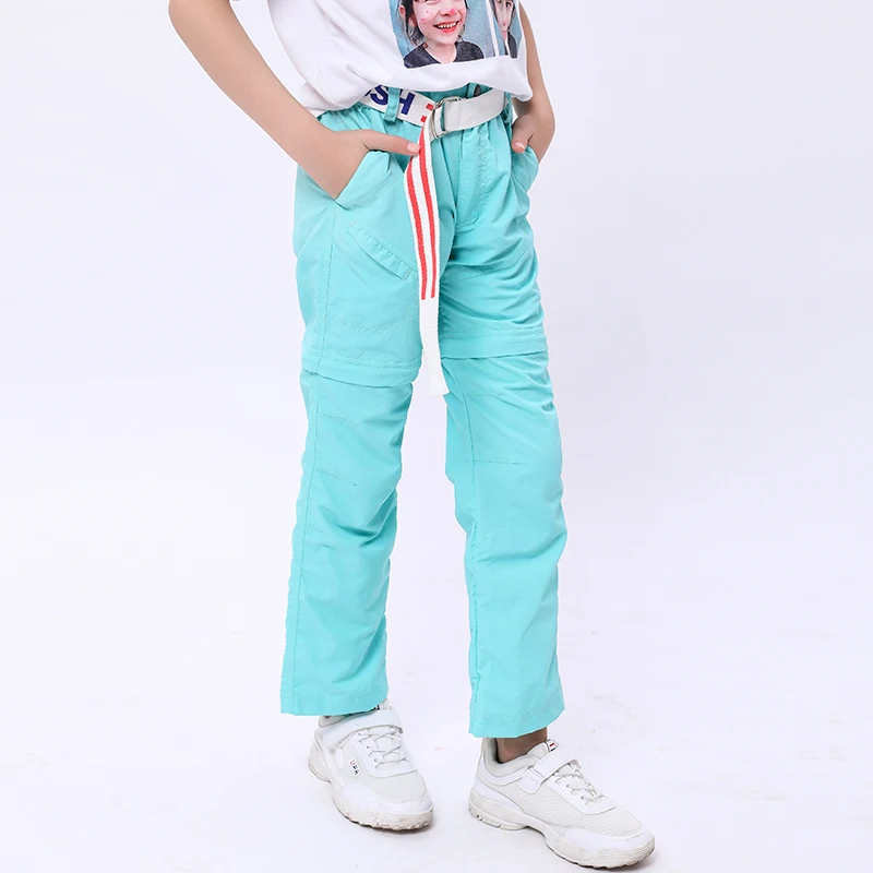 Kids Pants Summer Spring Boys Girls Quick Dry Waterproof Detachable Hiking Pants School Kids Climbing Trousers Child Outfit Bottoms 5-16 Yr