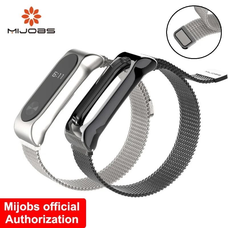 

Milan Magnetic Metal Strap For Xiaomi Mi Band 2 Magnetic Buckle Stainless Steel Wristband Replace Accs For Mi Band 2