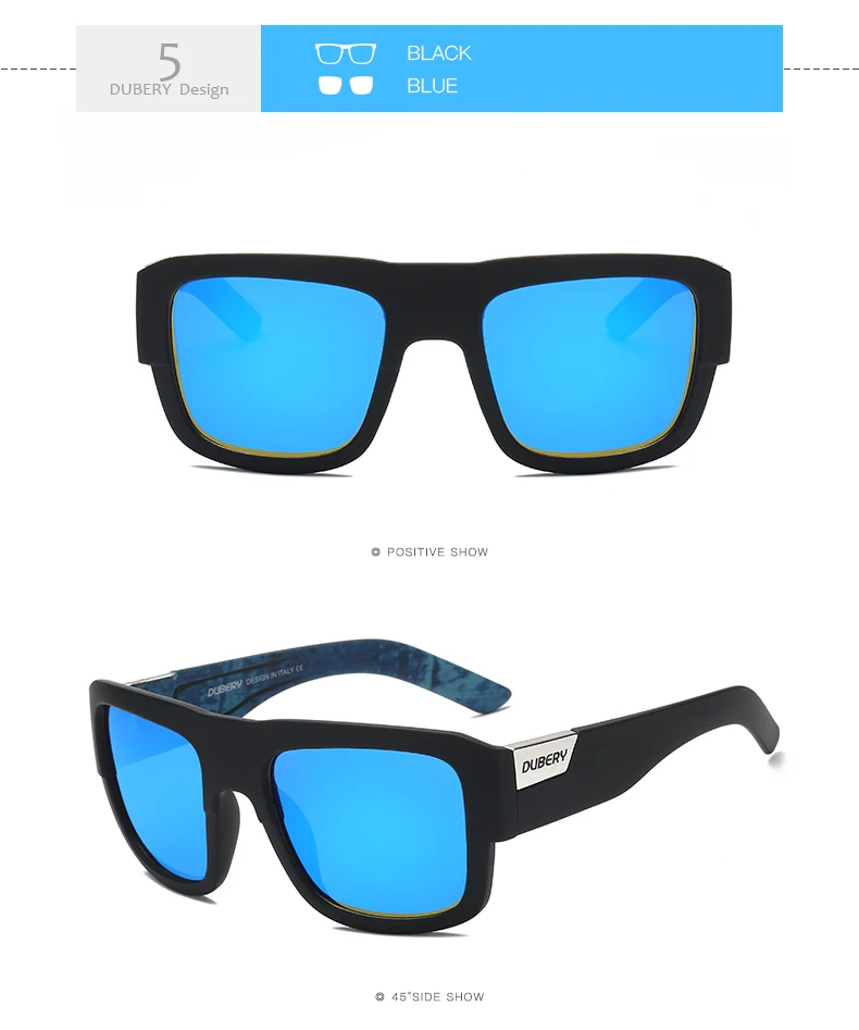 Бренд dubery, дизайнерские поляризационные солнцезащитные очки, мужские очки для вождения, Мужские Винтажные Солнцезащитные очки, летние зеркальные очки Spuare UV400 Oculos - Цвет линз: 5No box