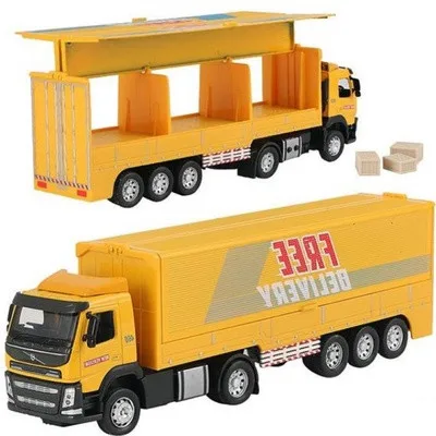 Interesting 1:50 container truck alloy models,collection engineering models,children's sound and light car toys,free shipping - Цвет: Цвет: желтый