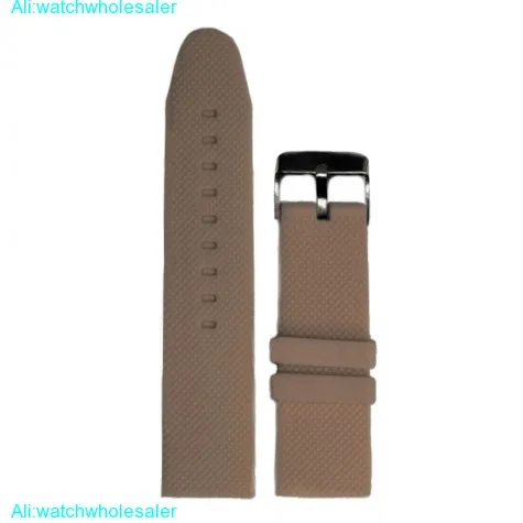 22mm Dark Brown Silicone Jelly Rubber Unisex Watch Band Straps WB1062M22JB