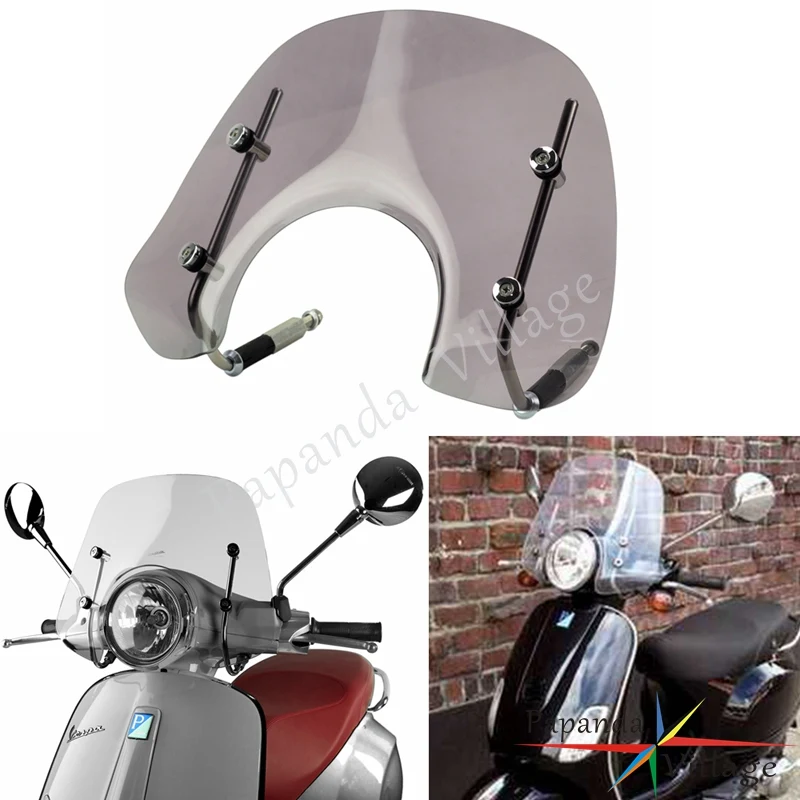 

Papanda Motorcycle Smoke Windscreen Wind Deflector Windshields for Vespa LX150 LX50 Flyscreen 2005-2014