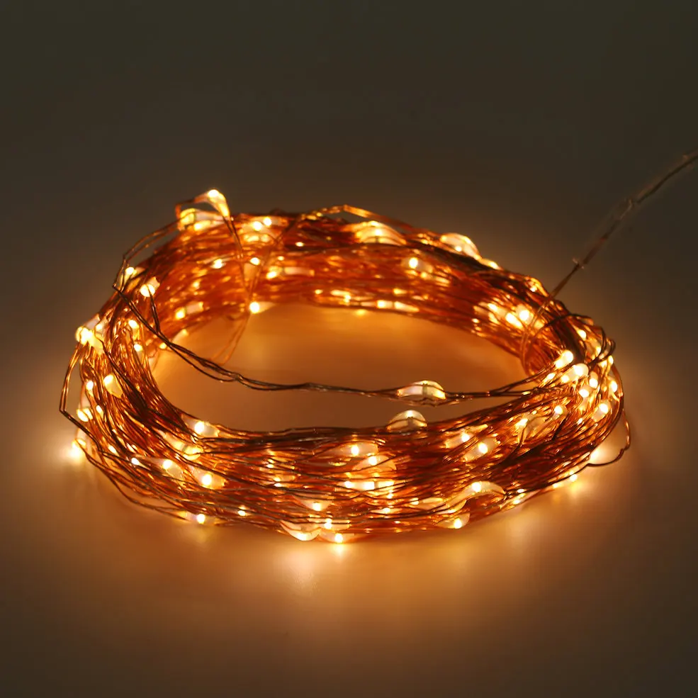 

2 PCS Solar Powered Warm White 20M 200LED Copper Wire Outdoor String Fairy Light
