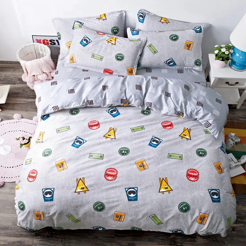 

Queen/King Size Polyester Cross 3 Pieces Bedding Sets Reversible Soft Comforter Cover Pillow Cases Duvet Cover Set