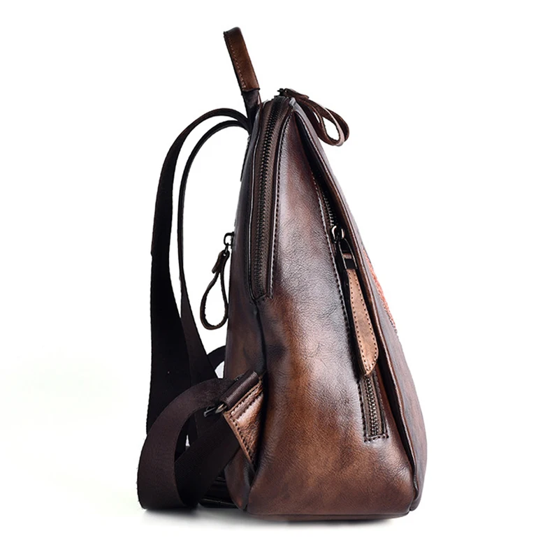 Natural Skin Travel Bag Vintage Rucksack Female Embossed Design Leisure Trends Daypack Knapsack Wom - 33044991847