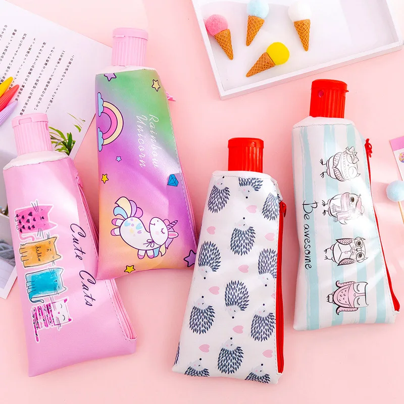 

Kawaii Pen Case Cute Toothpaste Pencil Case High Capacity Pencil Bag With Pencil Sharpener For Kids Girls Gifts School Supplies