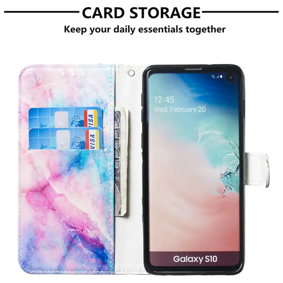 Кожаный флип-чехол для samsung Galaxy S10 E S9 S8 A10 A20 A30 A40 A50 A70 M10 M20 M30 A6 A7 J4 J6 Plus Note 10 бумажник чехол