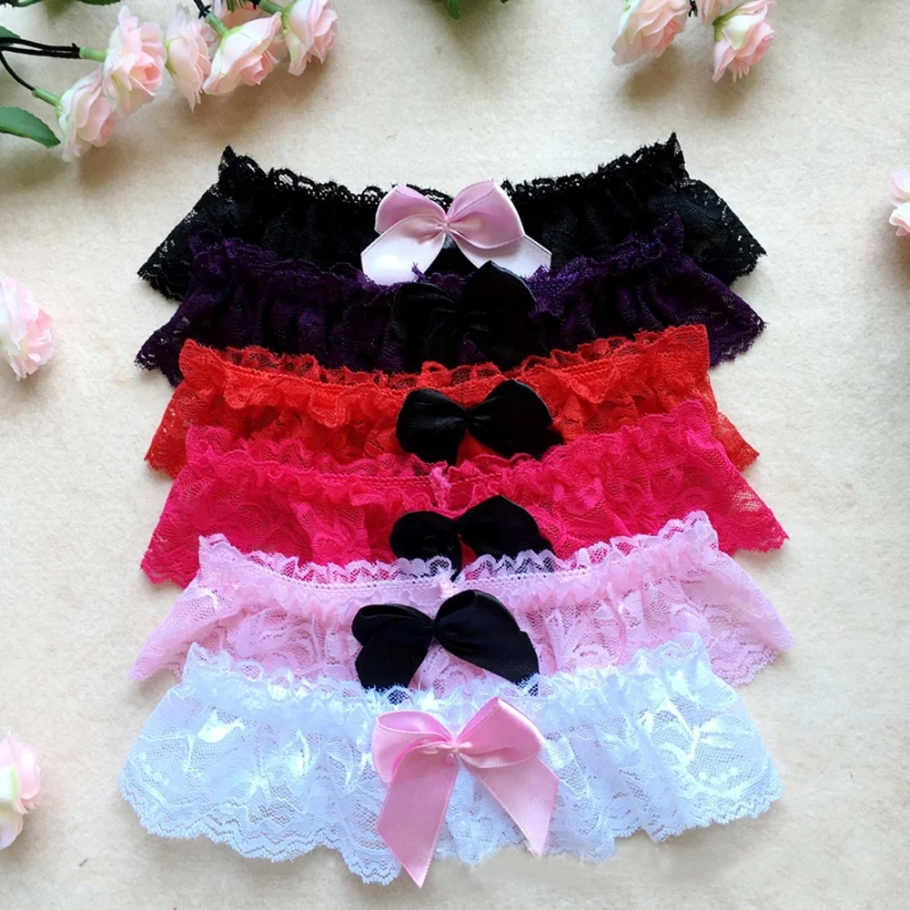 

1PCS Female Sexy Cospaly Maid Bow Bowknot Pajamas Lace Floral Elastic Thigh Leg Ring Garter Belt Accessories