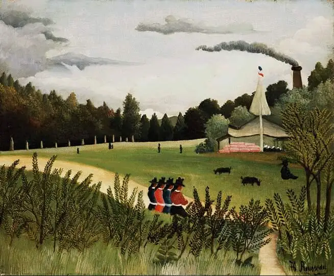 

High quality Oil painting Canvas Reproductions Park with Figures (1895) by Henri Rousseau painting hand painted