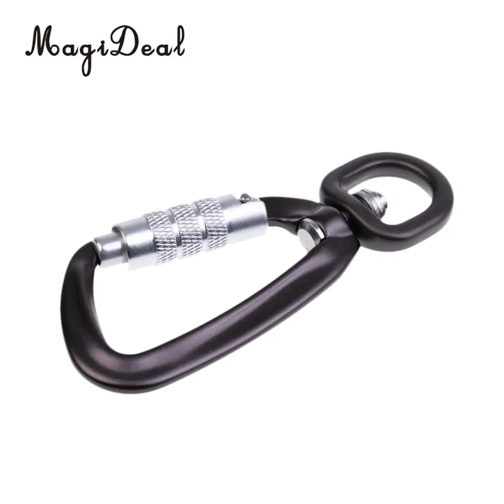 MagiDeal Portable 500KG Auto Locking Carabiner Rotating Ring Outdoor Keychain Hook for Climbing Camping Fishing Hiking Traveling