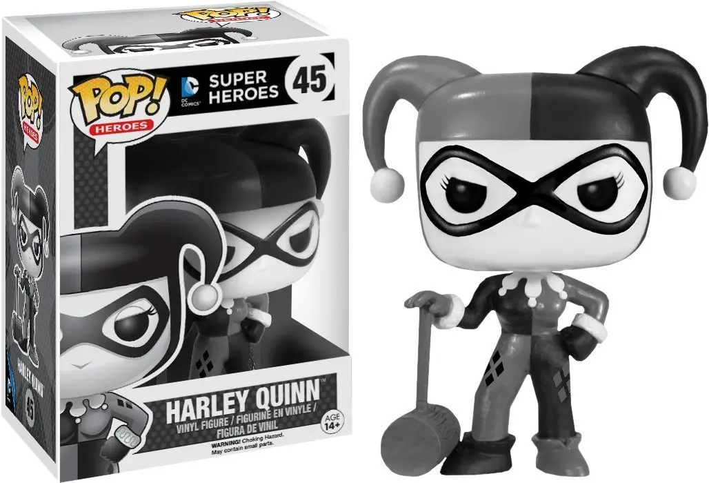 Эксклюзивный официальный Funko pop DC Comics: Harley Quinn черно-белая Виниловая фигурка