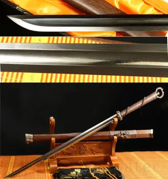 

40" Damascus Folded steel Blade Chinese Handmade Rosewood Sheath Sword