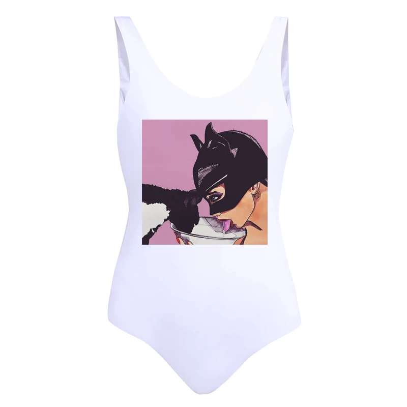 

Gympanda Catwomen batman kiss women Swimwear 2019 Women One Piece Swimsuit unicorn squad Printed Summer Bathing Suit