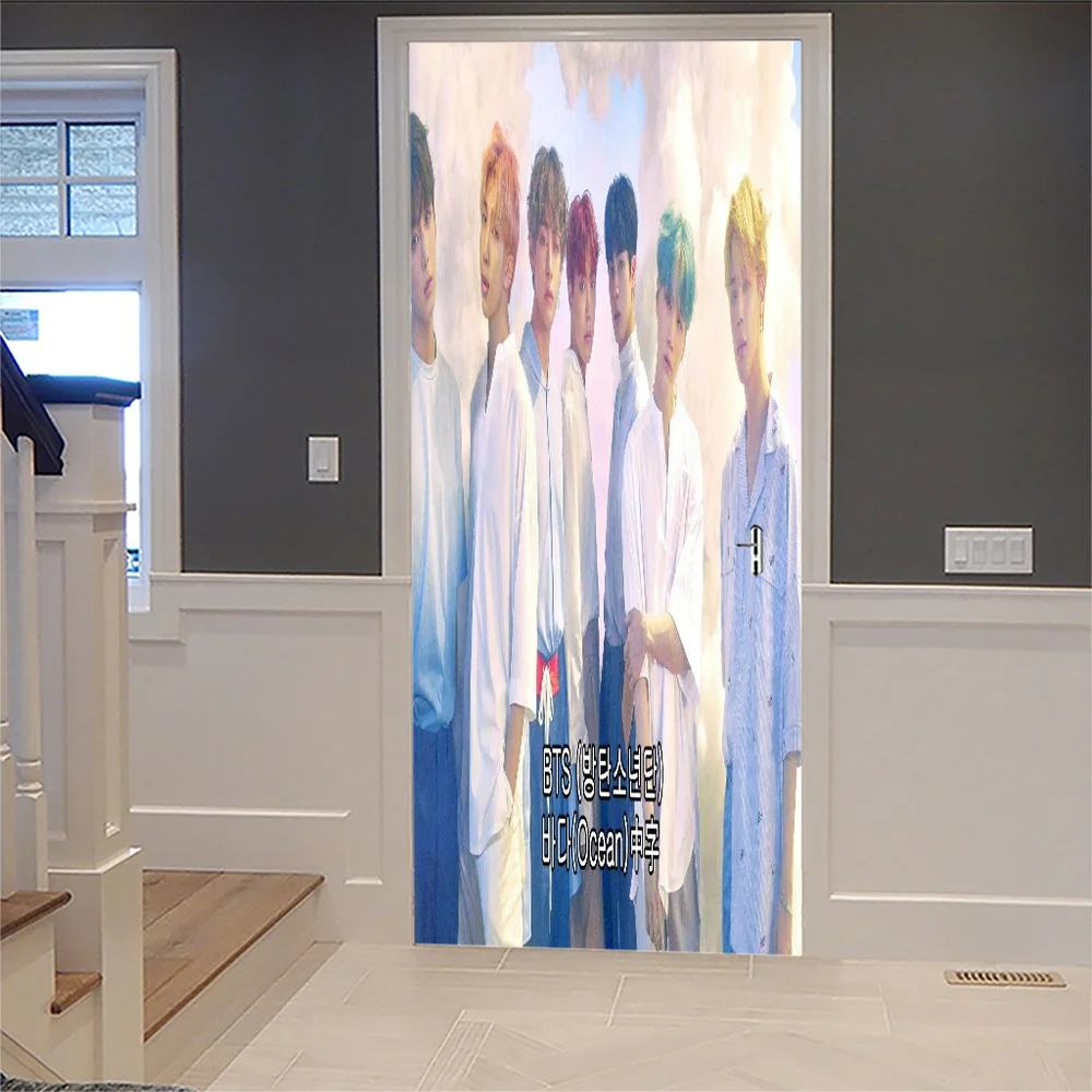

Wooden Doors Refurbish Door Sticker Night Street Self Adhesive Decorative Waterproof Wall Decal Mural Wallpaper on Door