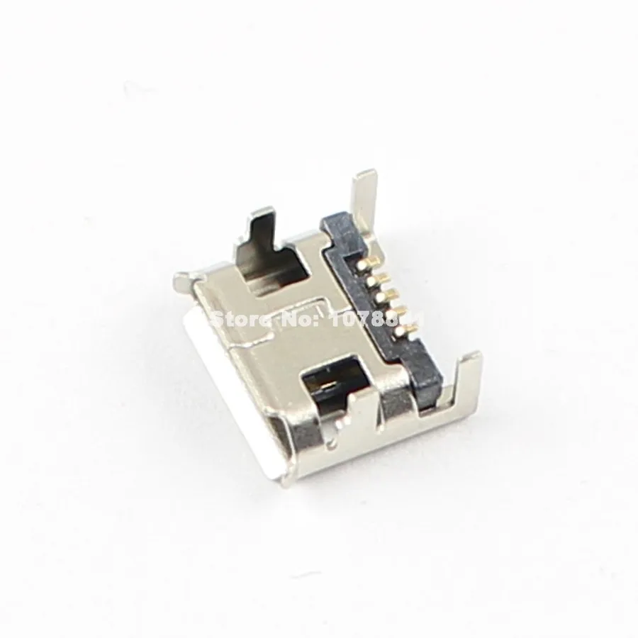 10X  Micro USB Type B Female 5 pin SMD Horns 4 Legs DIP Ejector Socket Connector