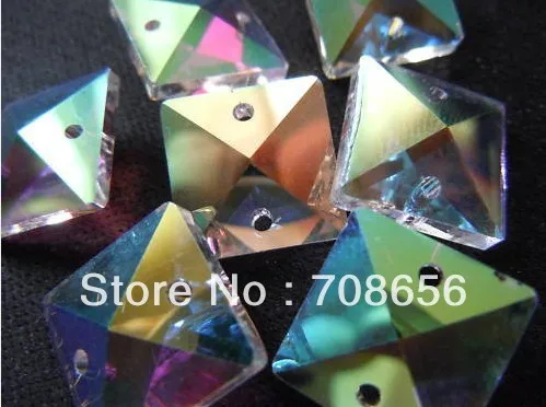 

480PCS 22*22MM AB SQUARE CRYSTAL BEAD PRISM CHANDELIER LAMP IN 2 HOLES