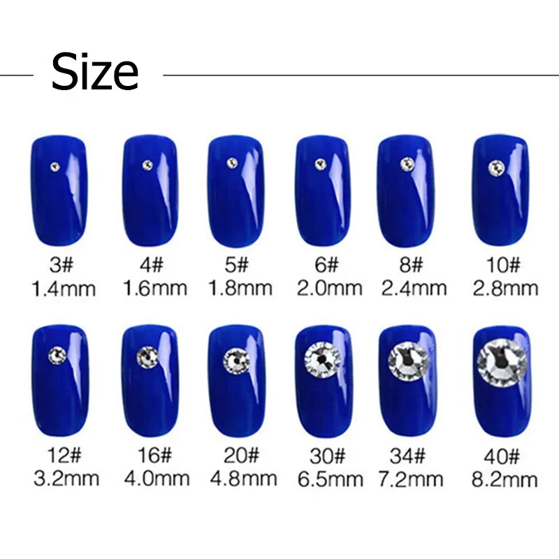 1 упаковка прозрачные AB стеклянные камни Кристаллы Стразы для ногтей SS3-SS30 Flatback Блеск 3D Strass Шарм драгоценный камень DIY украшения для ногтей