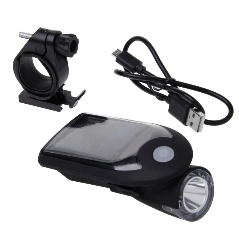 

Bicycle Light Headlight Safety Cycling Solar Energy USB Warning Lamp Flashlight