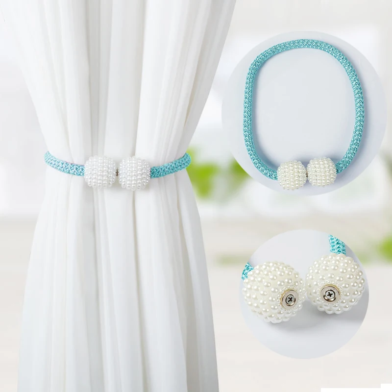 

Buckle Clips Ball Buckle Magnetic Curtain Accessories Pearl 1PC Curtain Tieback Curtain Holders Curtain Clip Home Decoration