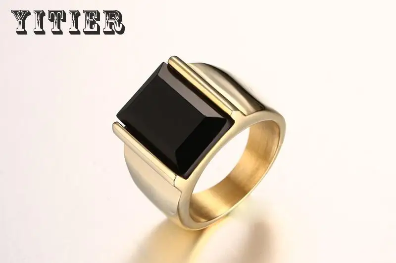 2 Pcs/lot High Quality Titanium Cool Charming Fashion Men Nice Plating Gold Identity Popular Elegant Ring Boy Gold Steel Color