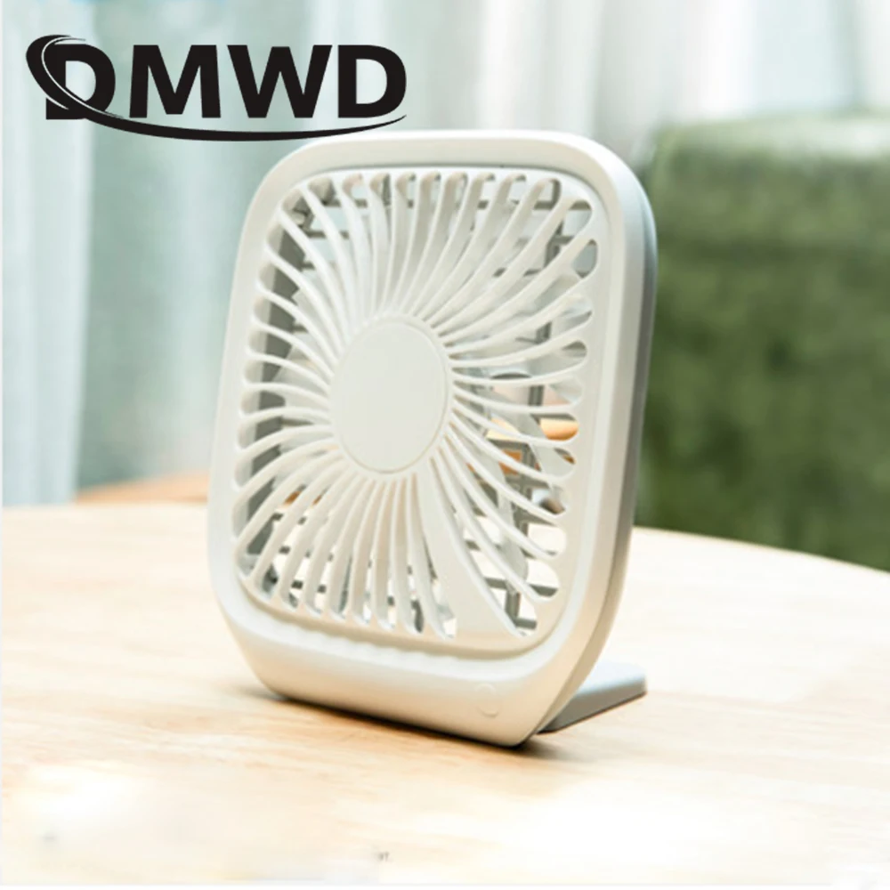 DMWD Mini Desktop USB Conditioner Fan Portable Handheld Foldable Air