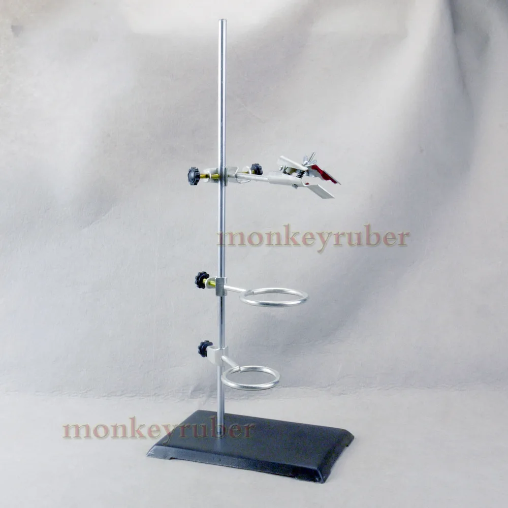 Heavy Cast Iron Stand 8"*5" With Retort Grip Micro Clamp Lab Stand Tube