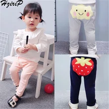 HziriP/ г., Лидер продаж, Осенние штаны с вышивкой и эластичным поясом для маленьких мальчиков и девочек Детские хлопковые однотонные штаны с большим задником и рисунком