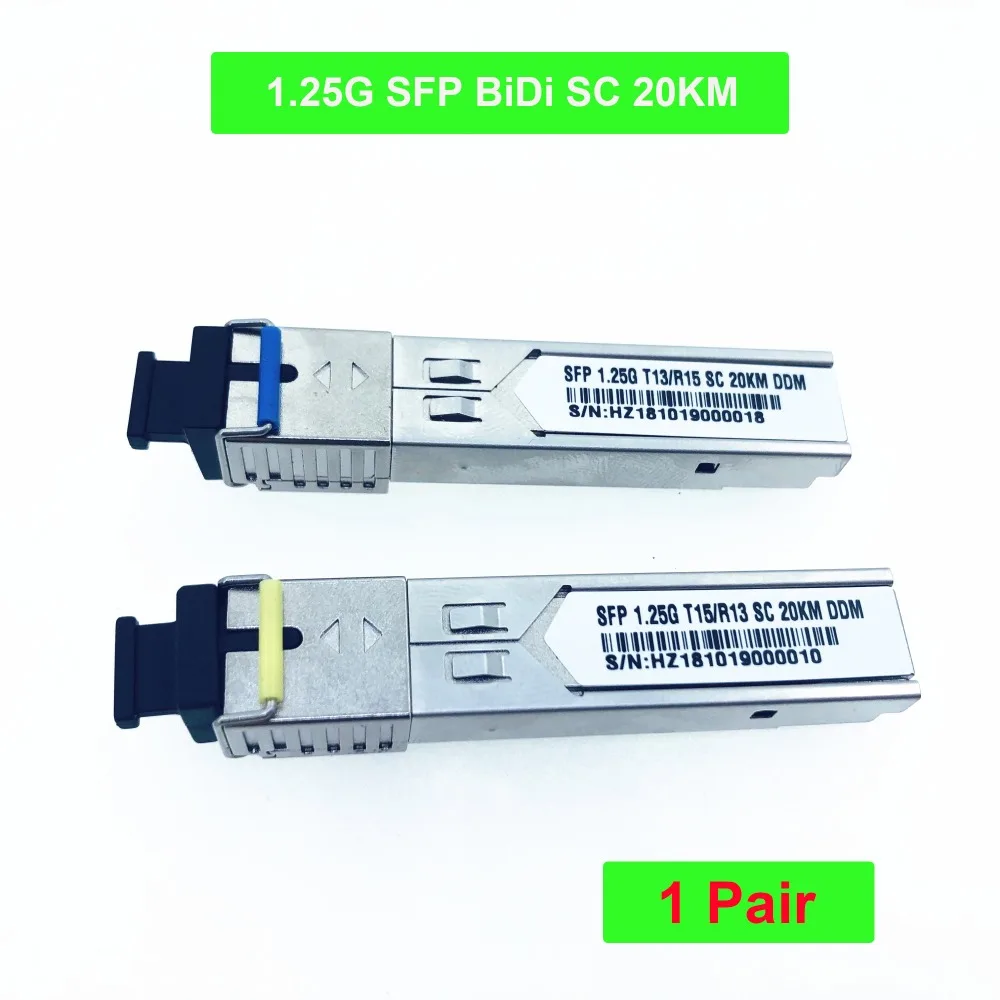 1 пара SC разъем 1,25 Гбит/с 20 км DDM BIDI Otdr оптический транцеивер модуль 1310nm/1550nm WDM SFP модуль SC коммутатор совместимый