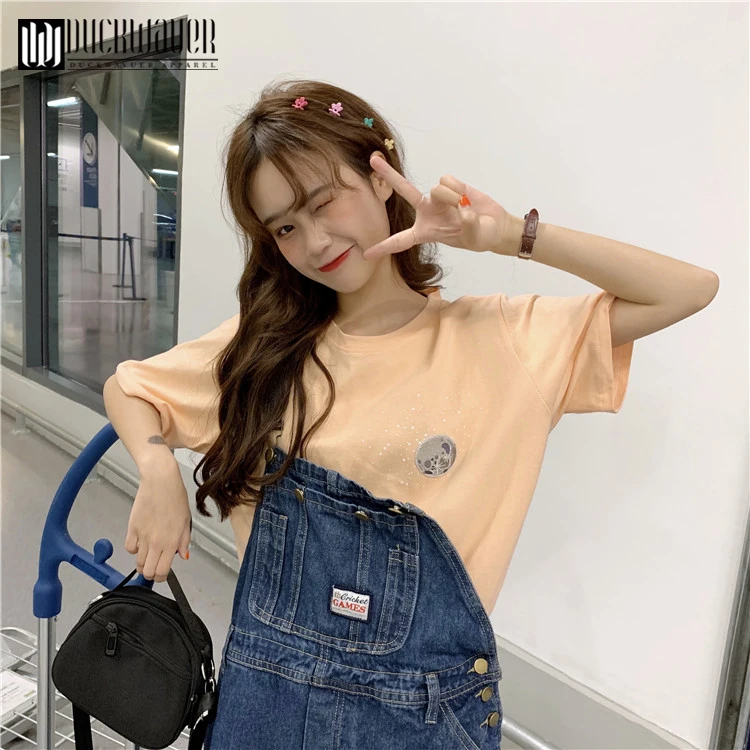 Duckwaver 2019 космическая ракета футболка графическая harajuku Женская Милая Топы femme
