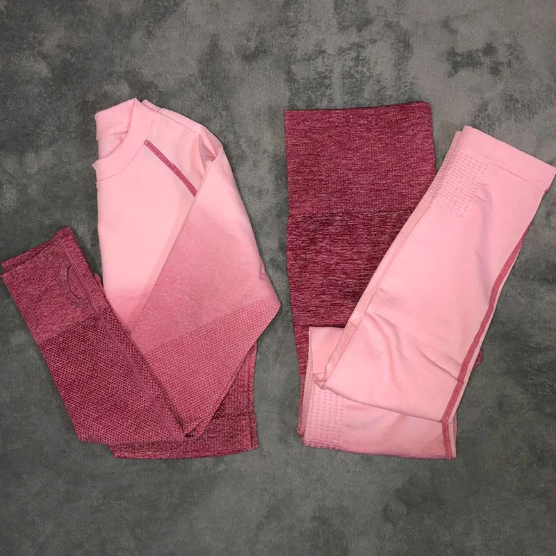 

Seamless Yoga Set Gym Clothes Workout Set Sport Suit Long Sleeve Fitness Crop Top Yoga Leggings Tracksuit Jogging Sports Wear
